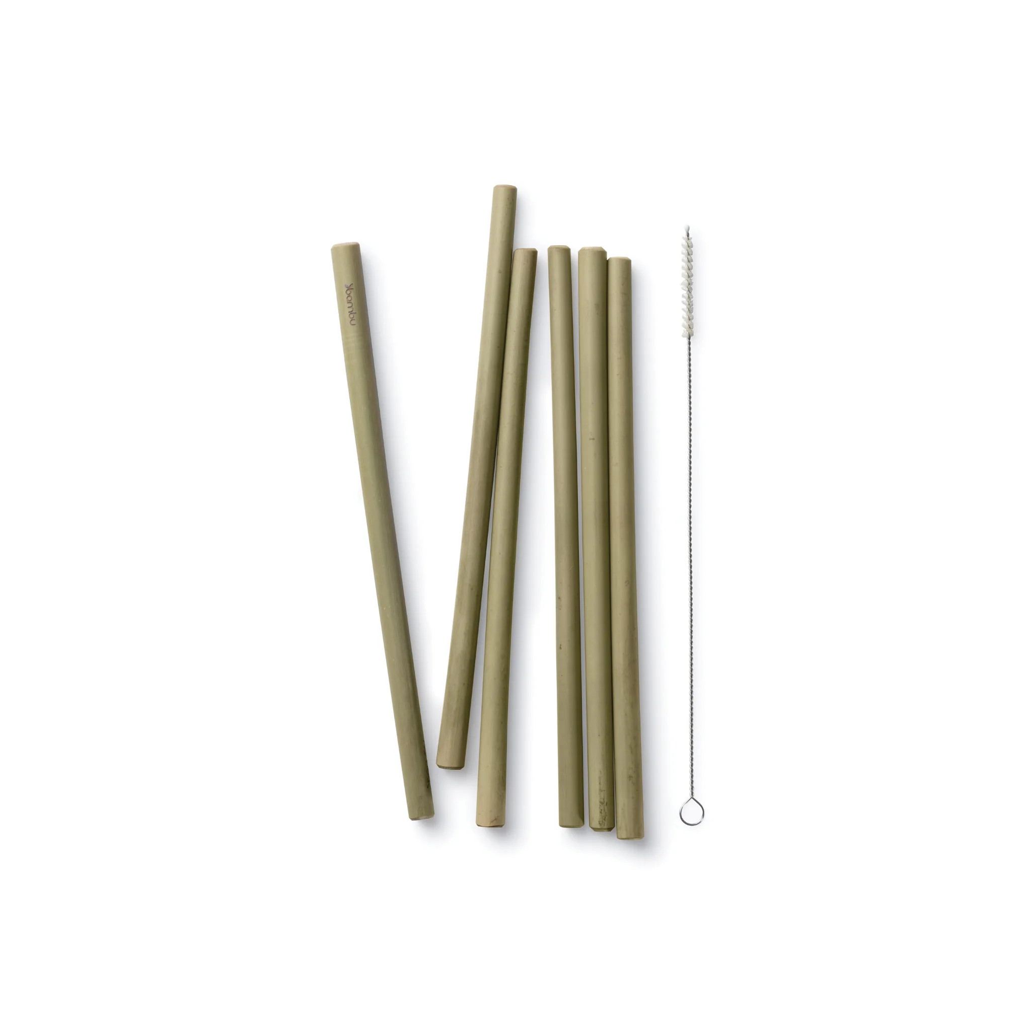 Reusable Bamboo Straws, Original Green, set of 6 - Image 7