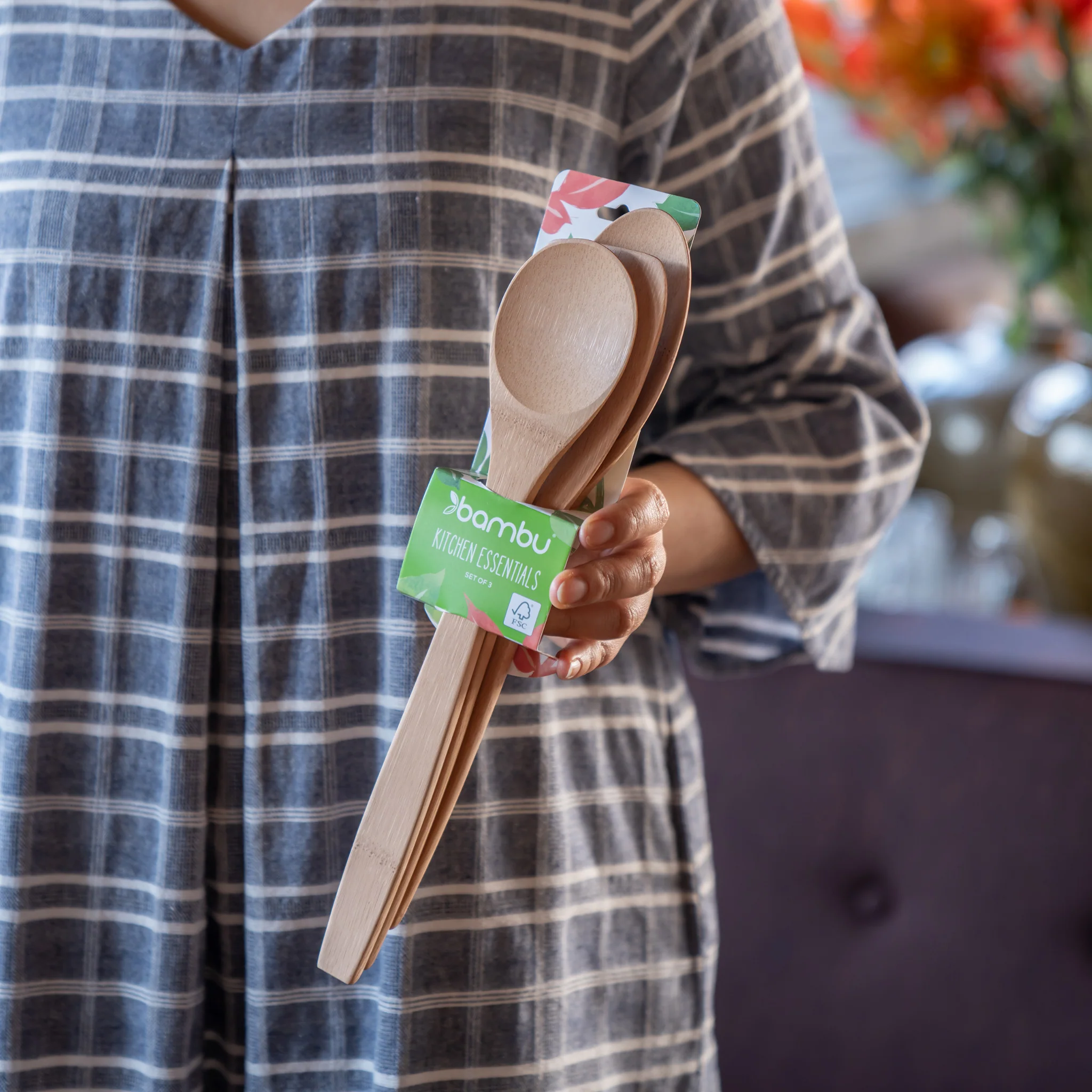 Kitchen Basics, Set of 3 Bamboo Cooking Utensils - Image 3