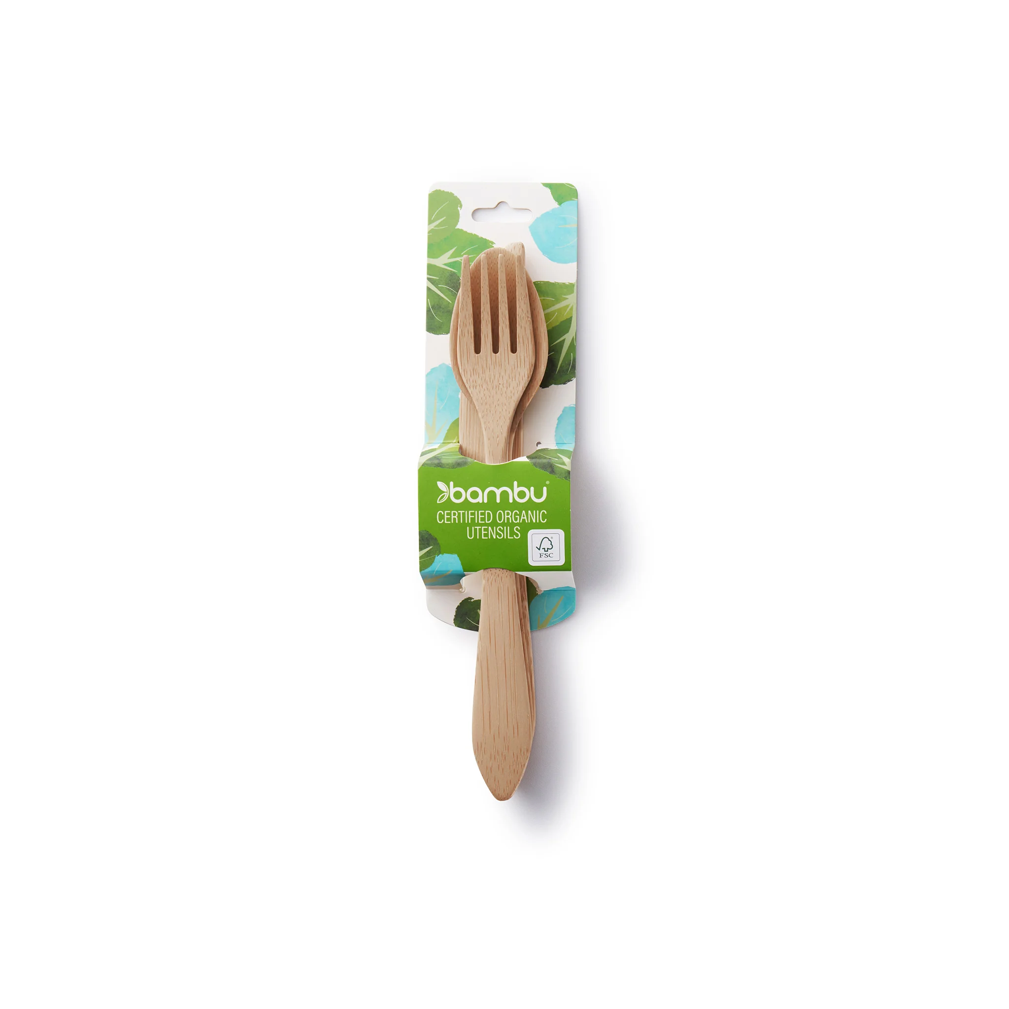 NEW DESIGN Reusable Bamboo Spoon, Knife & Fork Set - Image 4