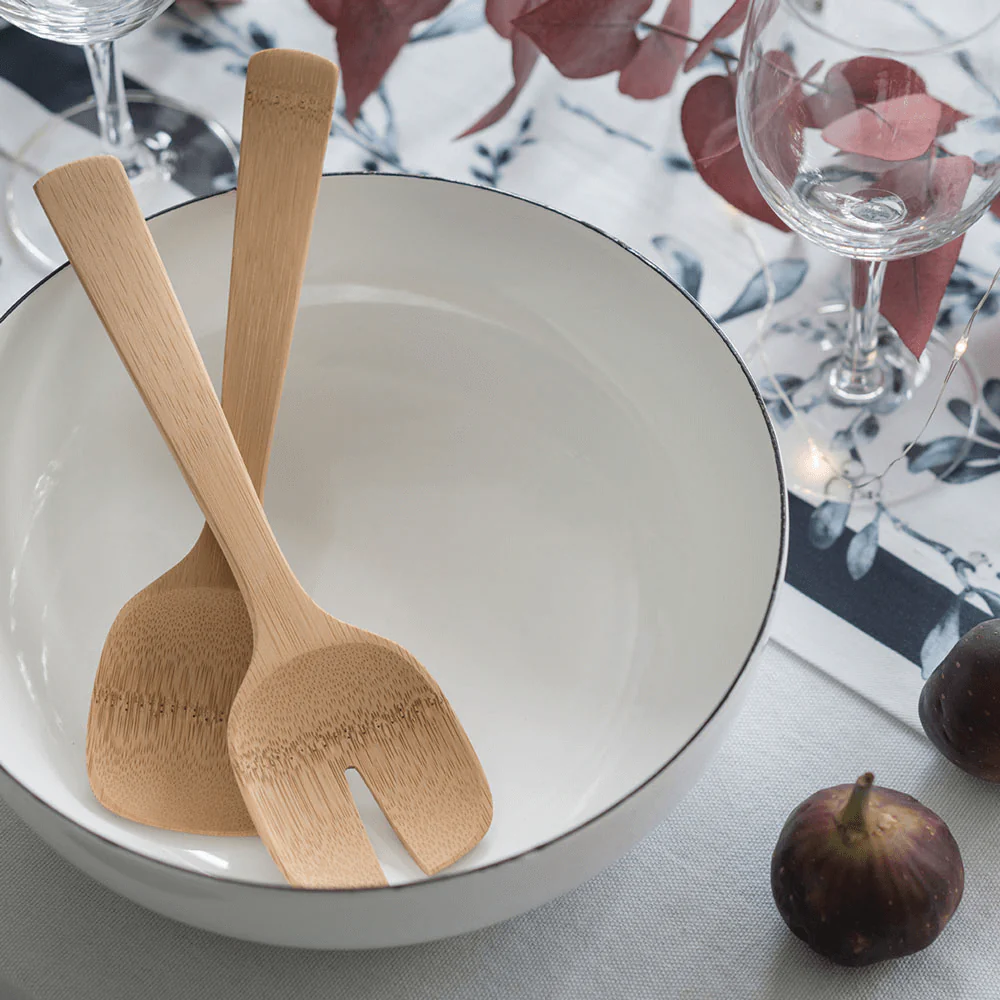 Short Bamboo Salad Servers - Image 4