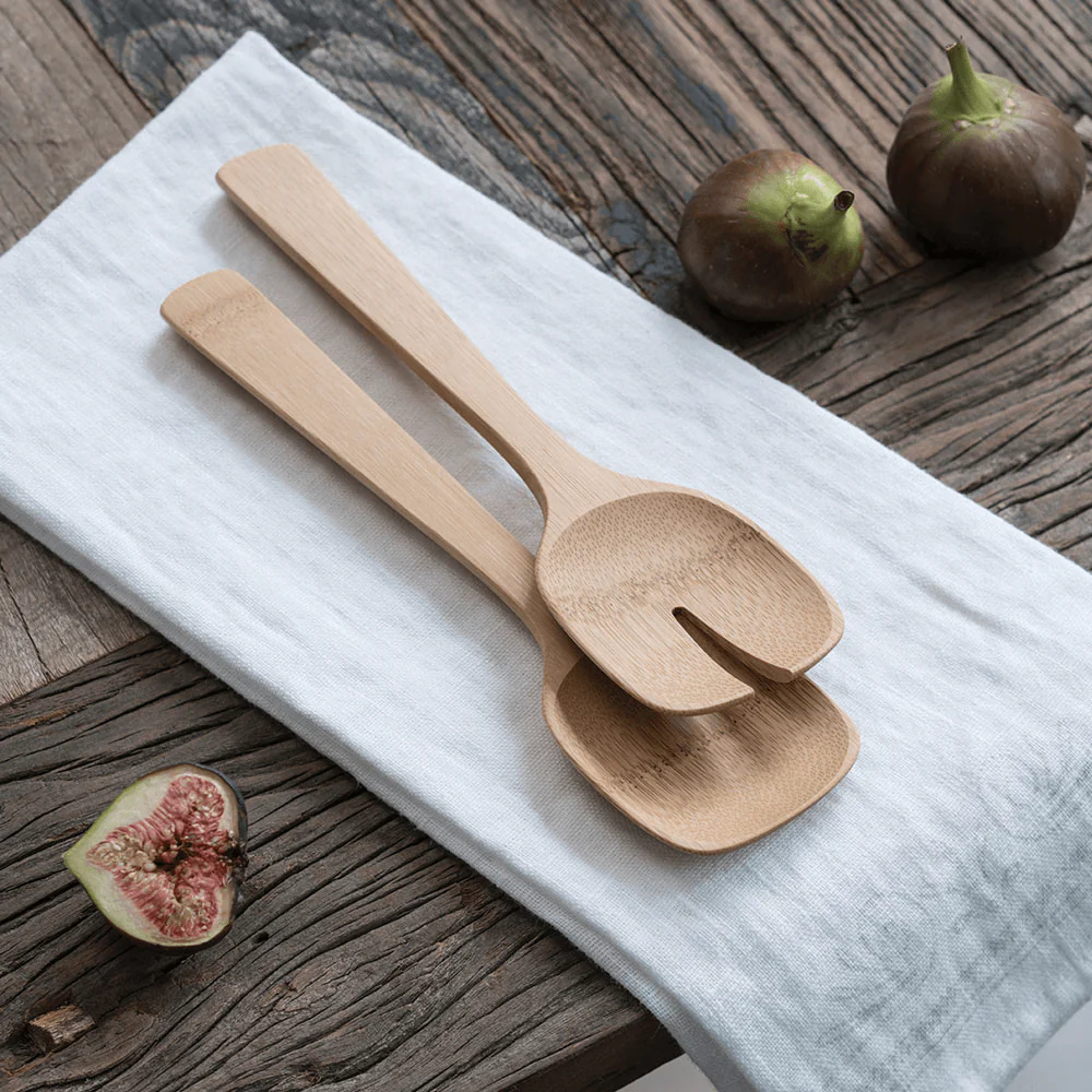 Short Bamboo Salad Servers - Image 5