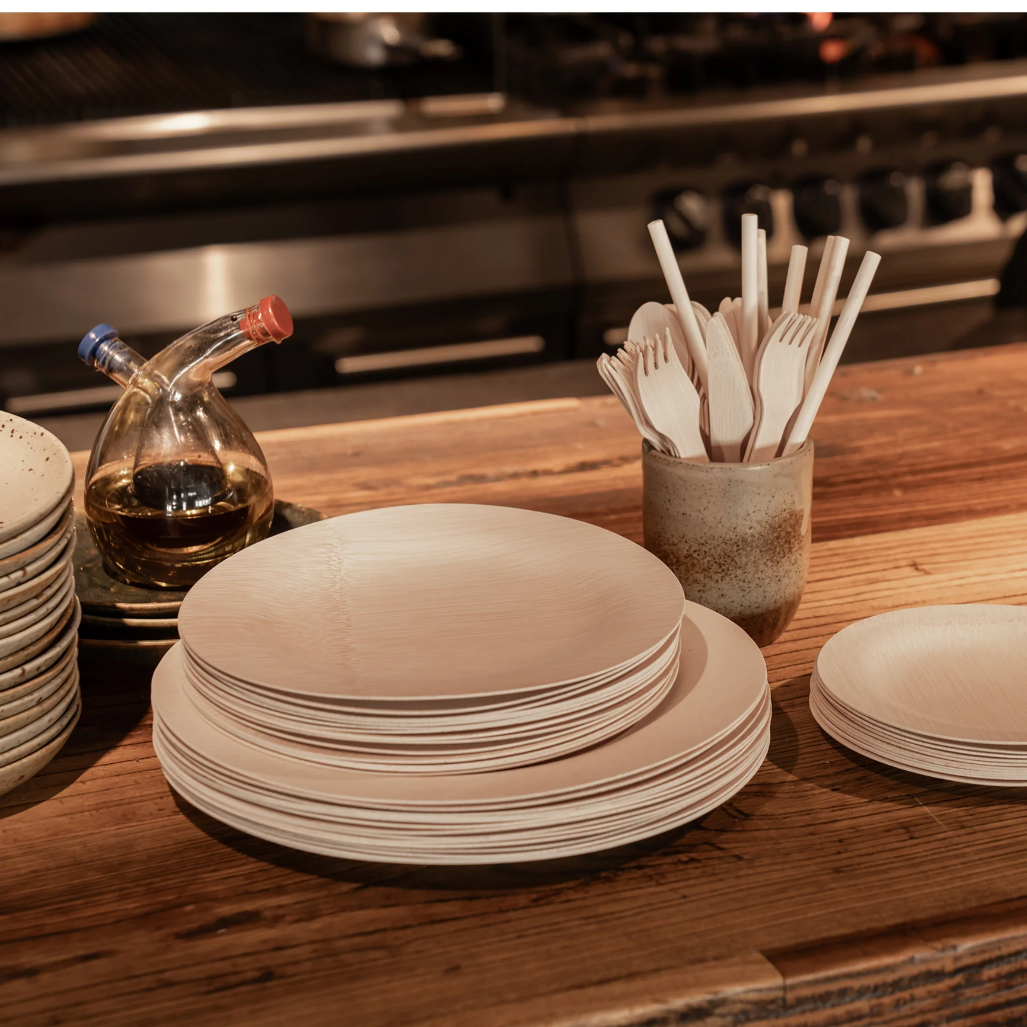 Disposable Bamboo Round Plates - Image 4